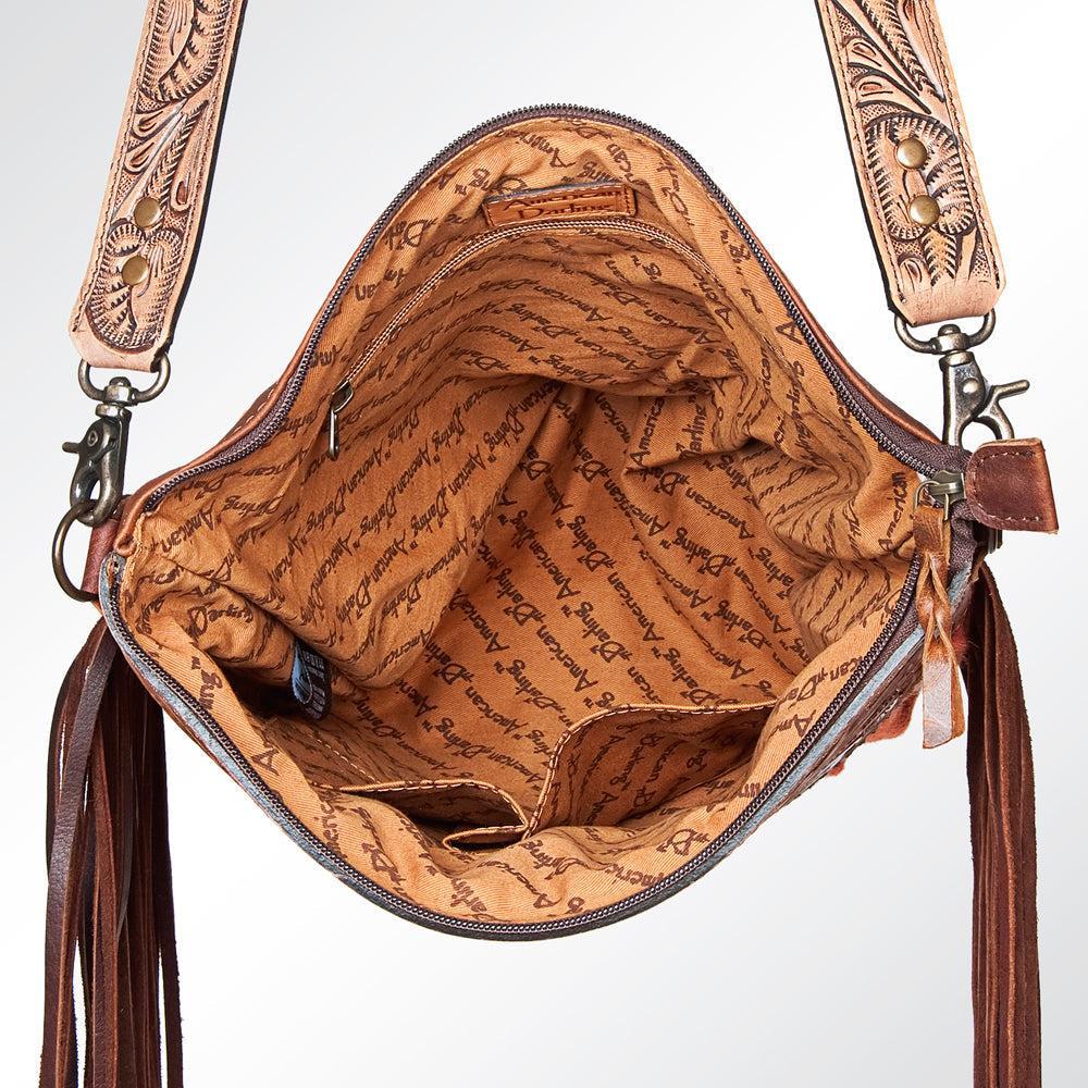 American Darling Signature Crossbody Hand Tooled Saddle Blanket Genuine Leather