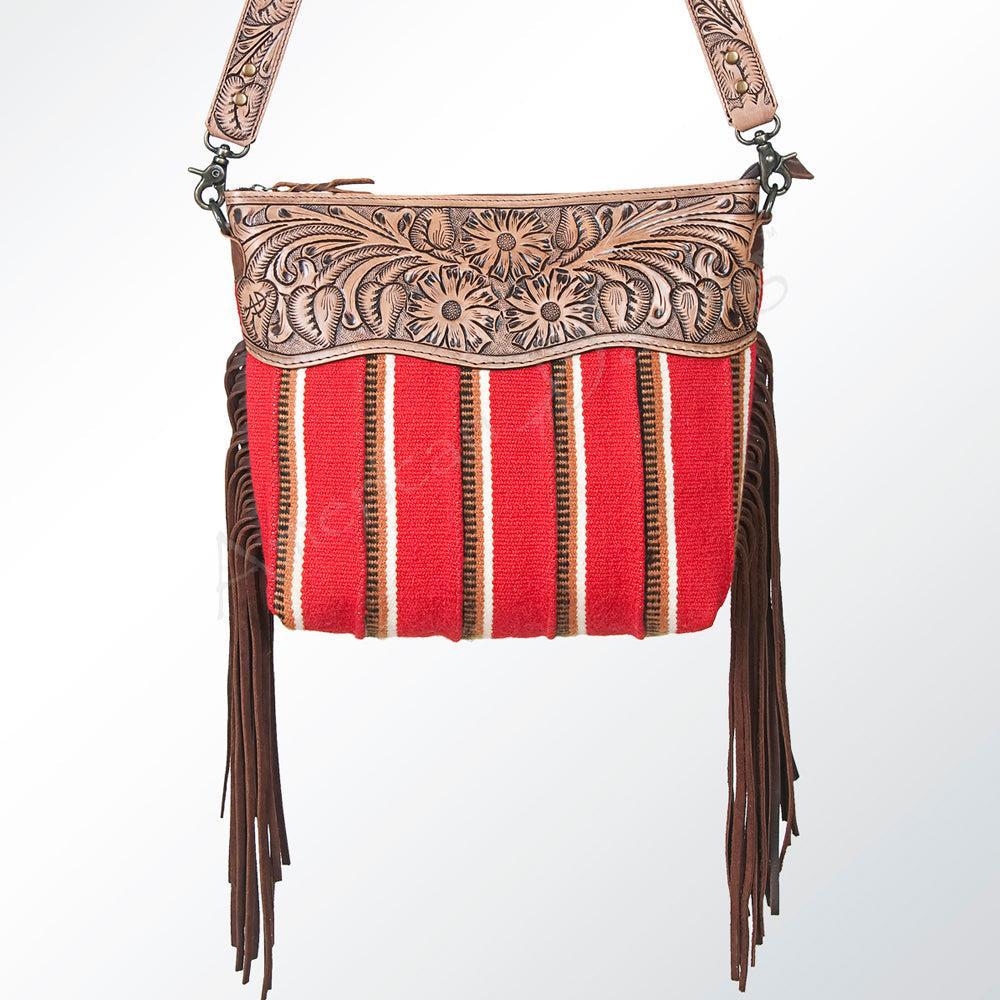 American Darling Signature Crossbody Hand Tooled Saddle Blanket Genuine Leather