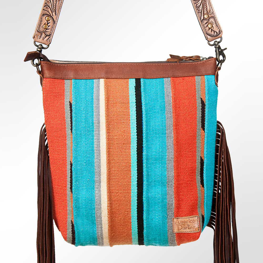 American Darling Cross Body Hand Tooled Saddle Blanket Genuine Leather Western Women Bag Handbag Purse | Crossbody for |Cute