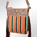 American Darling Signature Crossbody Hand Tooled Saddle Blanket Genuine Leather