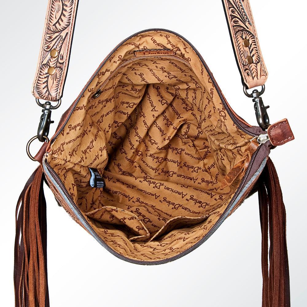 American Darling Signature Crossbody Hand Tooled Saddle Blanket Genuine Leather