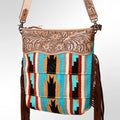 American Darling Signature Crossbody Hand Tooled Saddle Blanket Genuine Leather