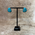 Kingman Turquoise Stud Earrings By Donovan Nez