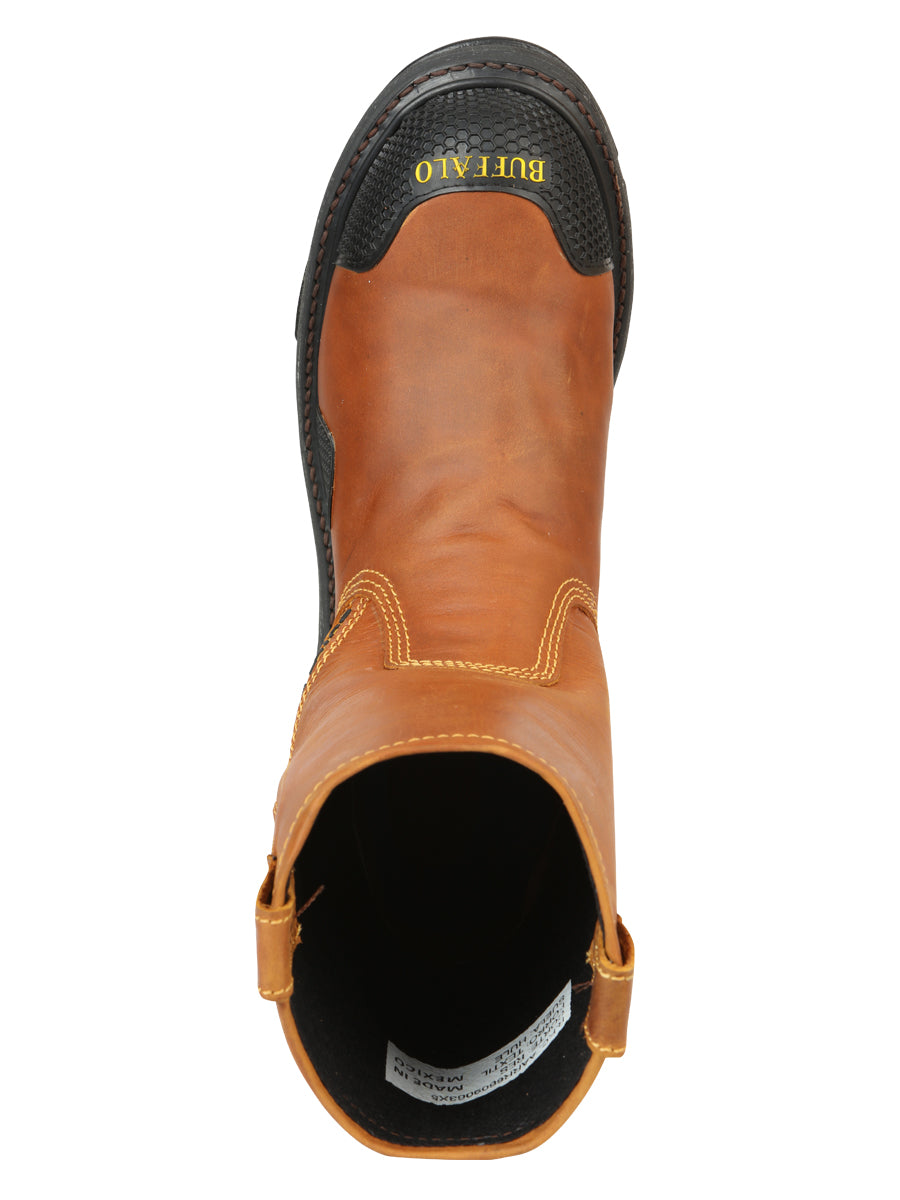 Buffalo & Bull Men’s Leather Work Boots - Made in Mexico - Crazy Miel Honey 123029 — view 9