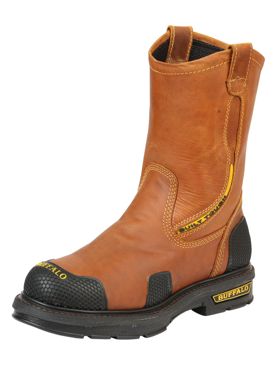 Buffalo & Bull Men’s Leather Work Boots - Made in Mexico - Crazy Miel Honey 123029