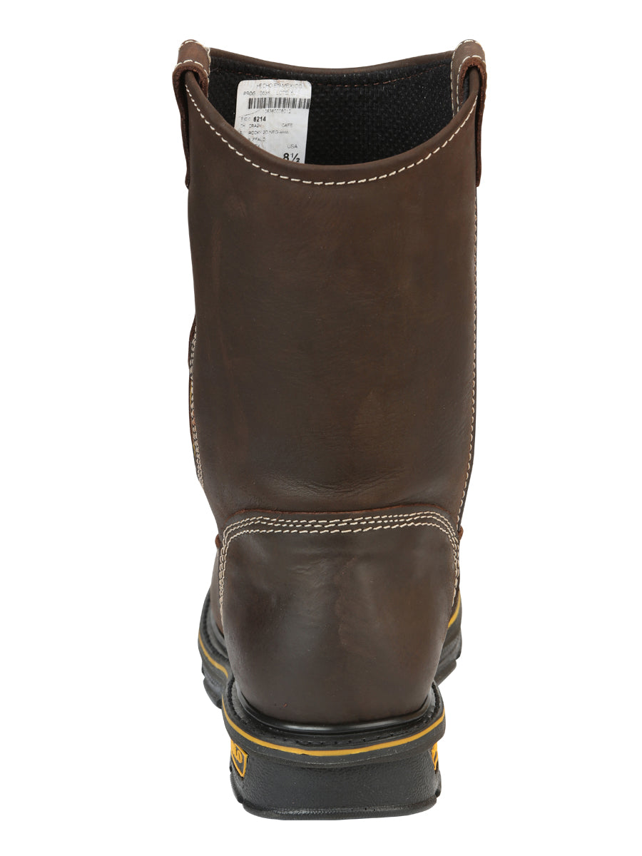 Buffalo & Bull Men’s Leather Work Boots - Made in Mexico - Crazy Cafe Brown 123034 — view 4