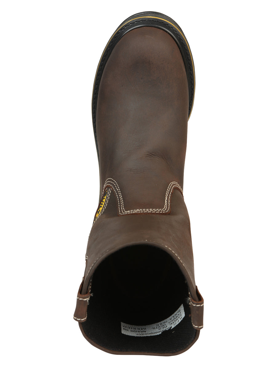 Buffalo & Bull Men’s Leather Work Boots - Made in Mexico - Crazy Cafe Brown 123034 — view 9