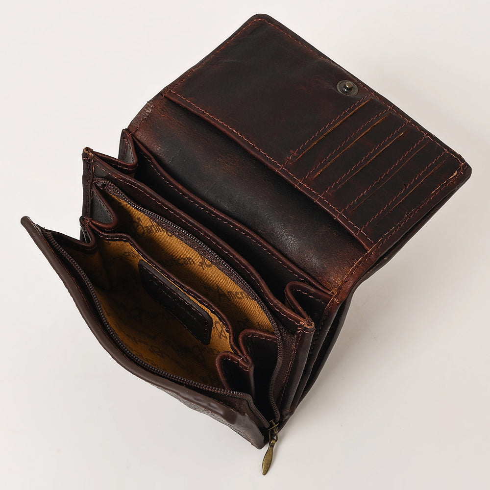 American Darling Wallet Hand Tooled Genuine Leather Women Bag Western Handbag Purse | Womens Handbags |Leather for Summer