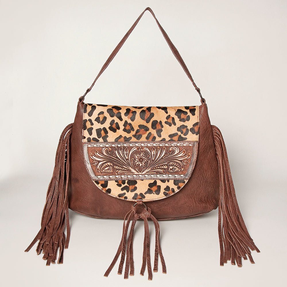 American Darling Messenger Hand Tooled Hair-On Genuine Leather