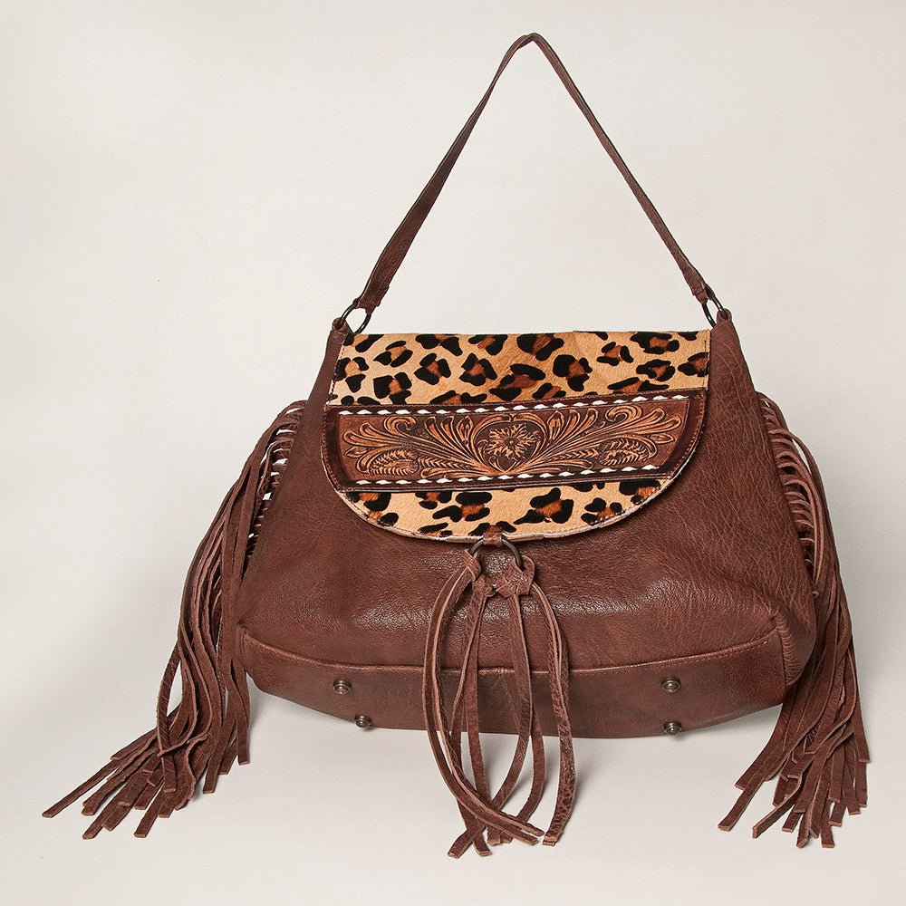 American Darling Messenger Hand Tooled Hair-On Genuine Leather