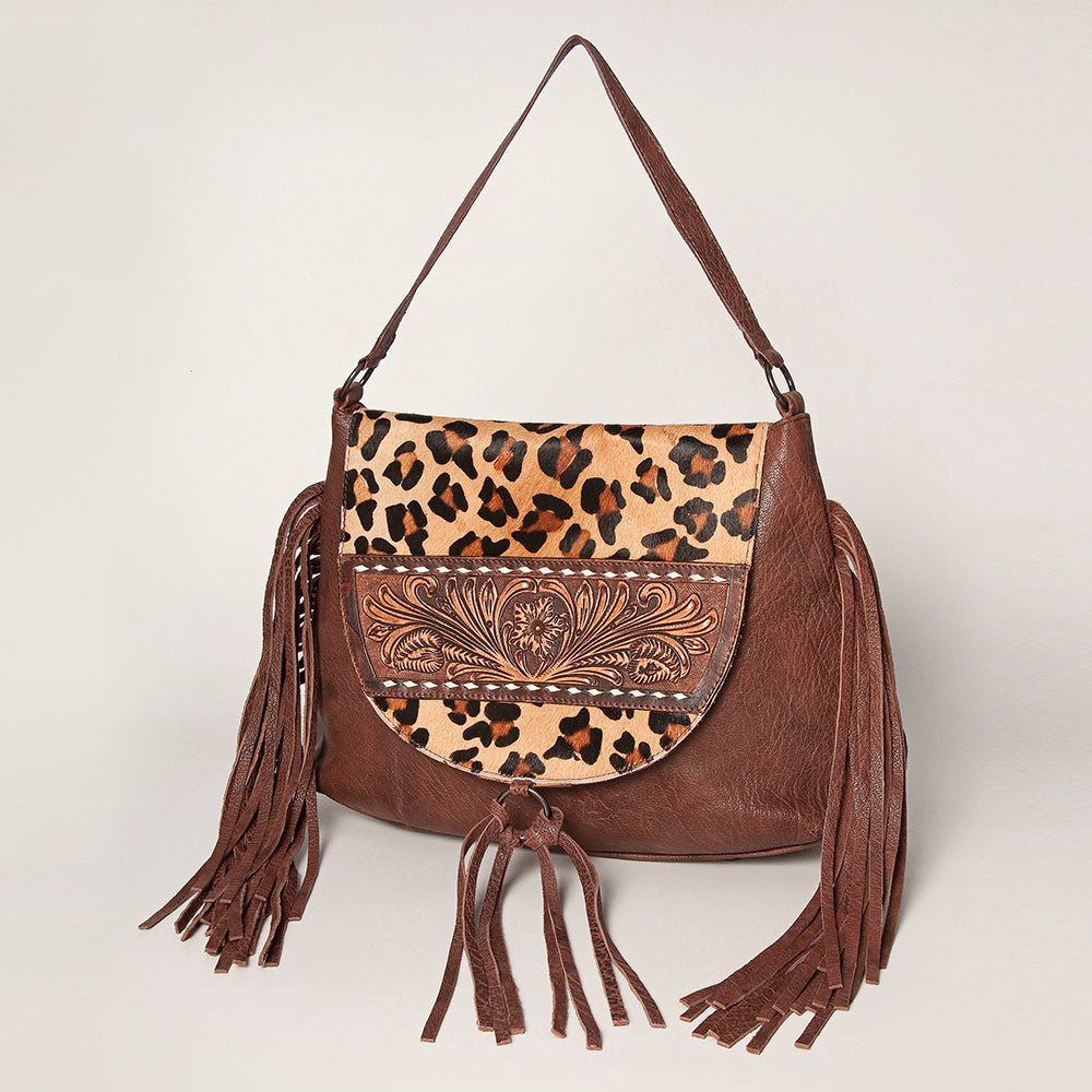 American Darling Messenger Hand Tooled Hair-On Genuine Leather