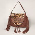American Darling Messenger Hand Tooled Hair-On Genuine Leather