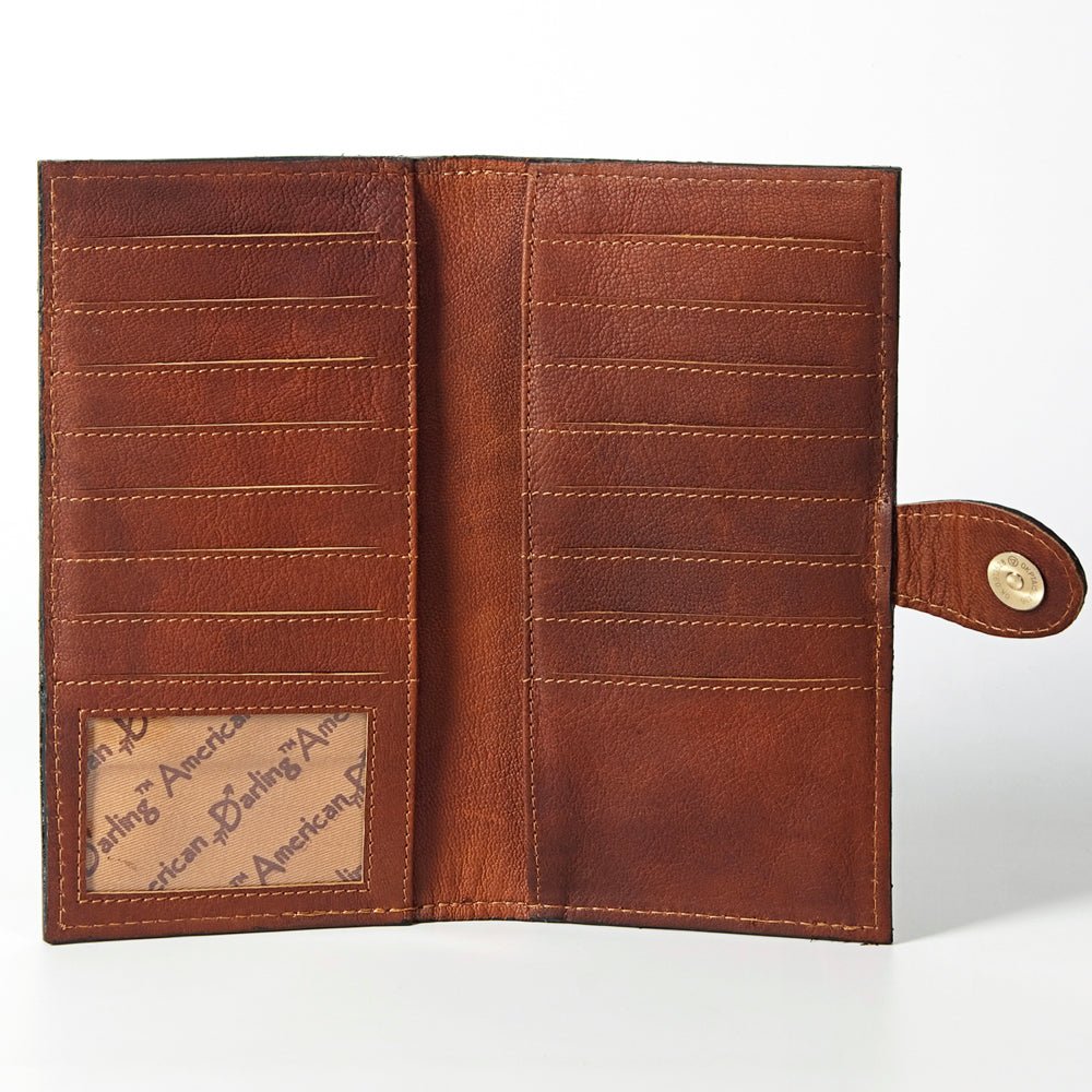 American Darling Wallet Hand Tooled Genuine Leather