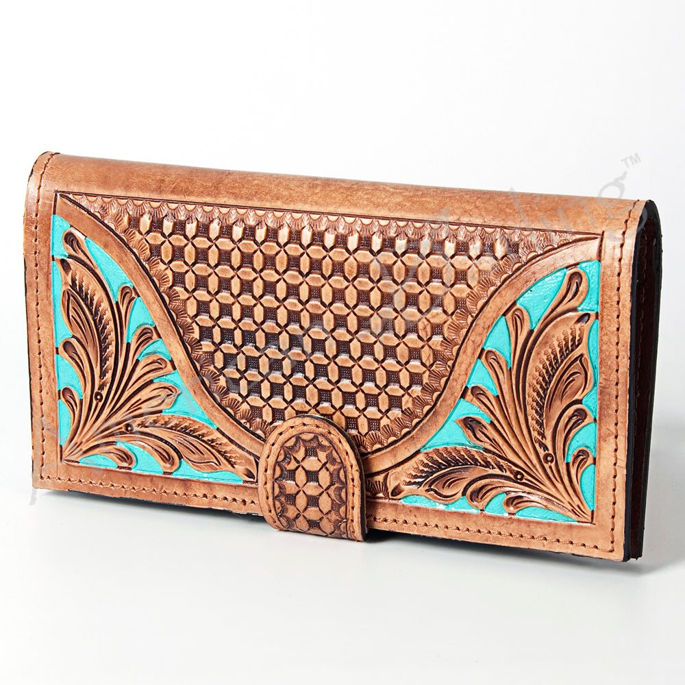 American Darling Wallet Hand Tooled Genuine Leather