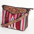 American Darling Hand-Tooled Saddle Blanket Leather Large Crossbody Bag