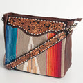 American Darling Hand-Tooled Saddle Blanket Leather Large Crossbody Bag