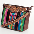 American Darling Hand-Tooled Saddle Blanket Leather Large Crossbody Bag