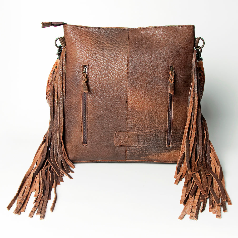 American Darling Crossbody Hand Tooled Hair-On Genuine Leather