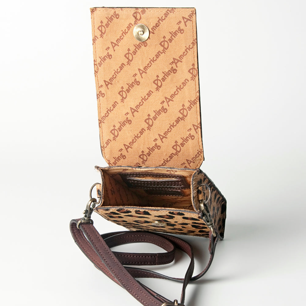 American Darling Cell Phone Holder Hand Tooled Hair-on Genuine Leather