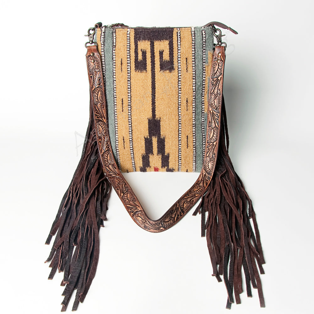 American Darling Large Crossbody Saddle Blanket Genuine Leather