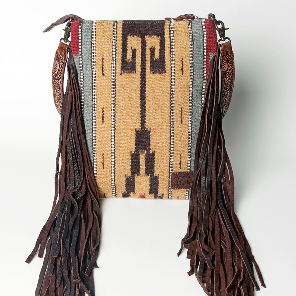 American Darling Large Crossbody Saddle Blanket Genuine Leather