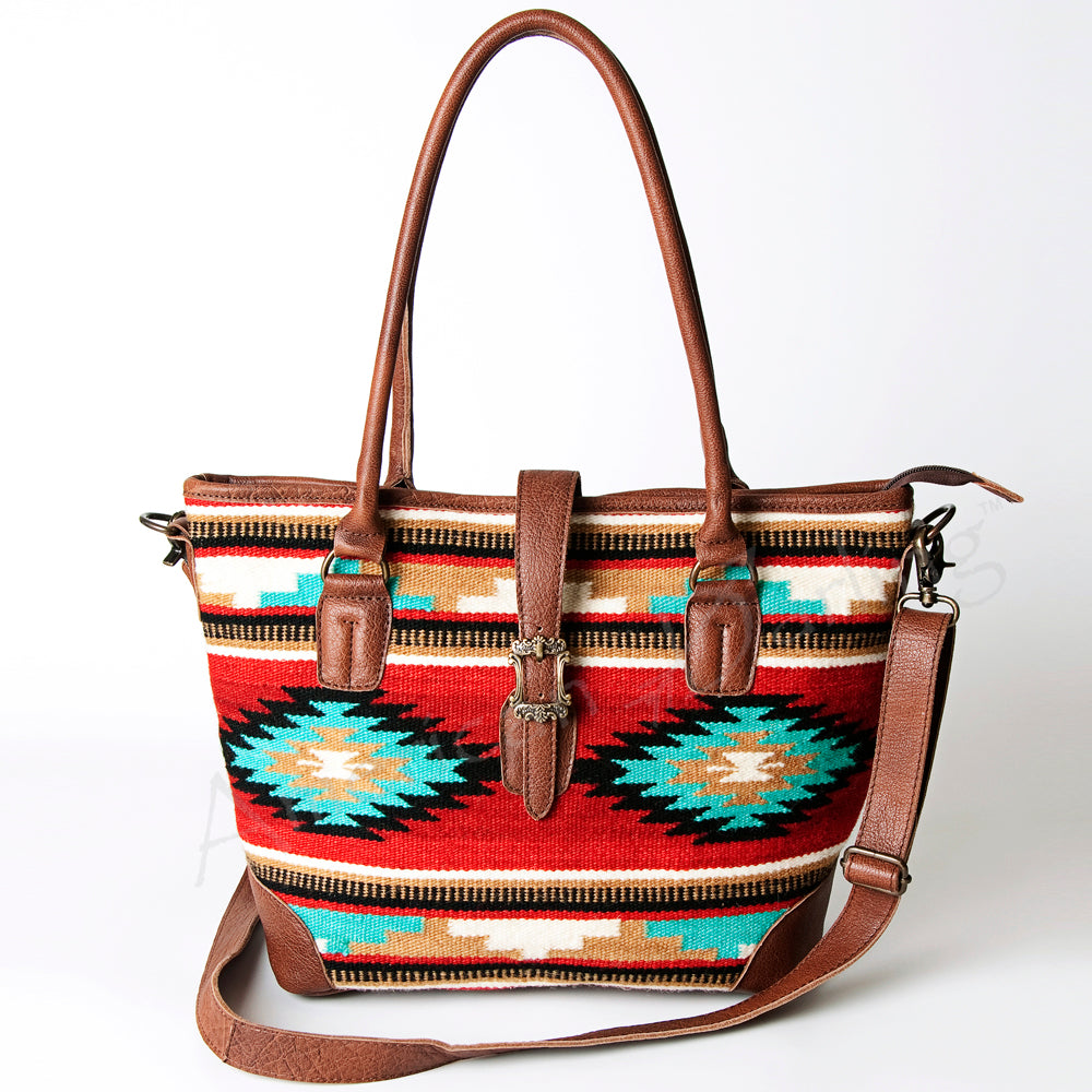American Darling Saddle Blanket Leather Tote