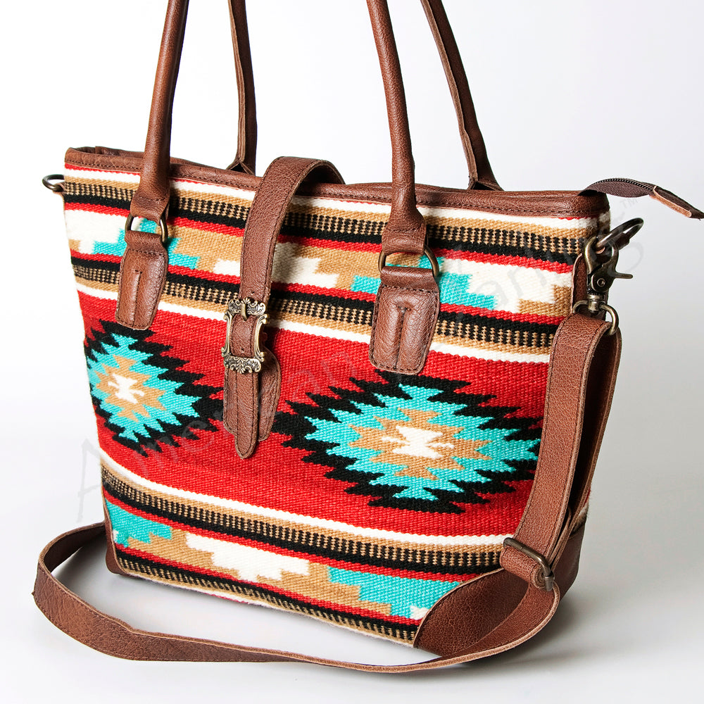 American Darling Saddle Blanket Leather Tote