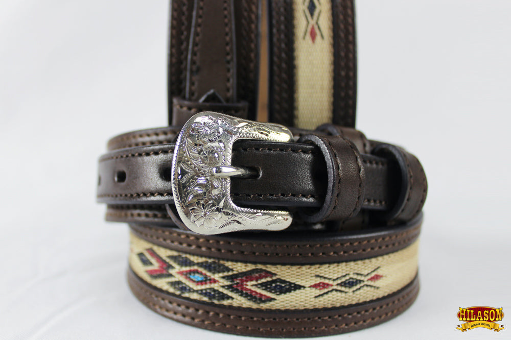 HILASON Western Genuine Leather Belt for Handmade Unisex Full Grain Heavy Duty Engraved Buckle Belt Dark Brown