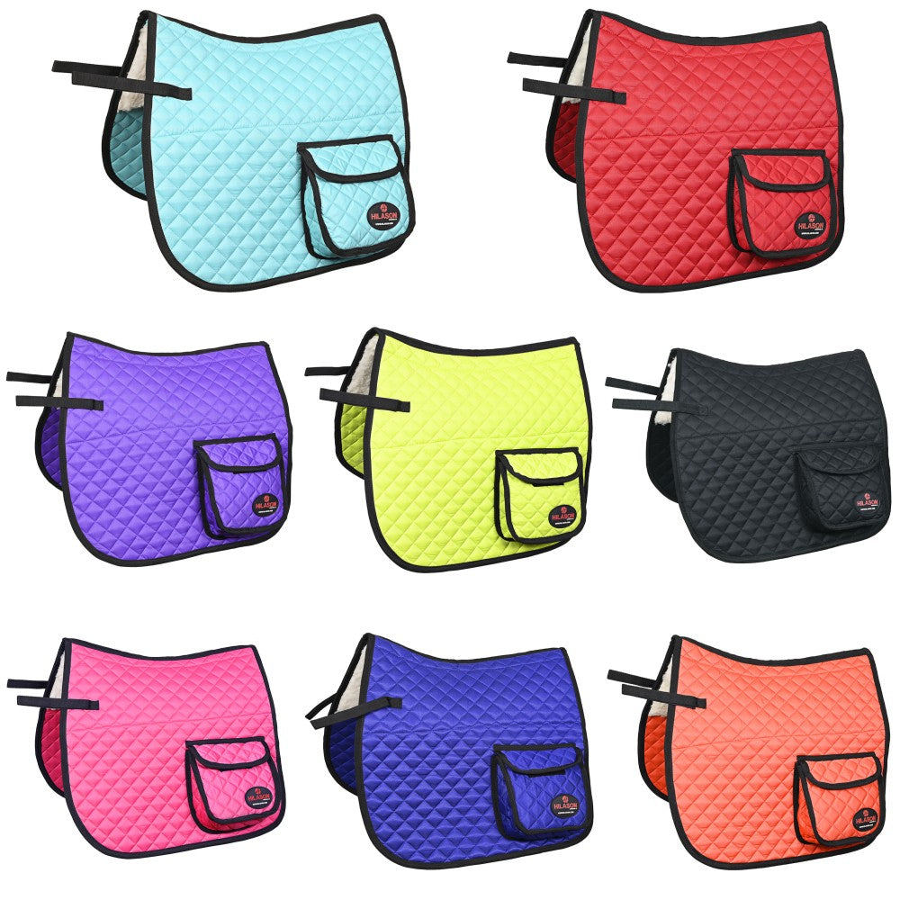 HILASON Western Horse Luxury Quilted Saddle Pads With Pockets
