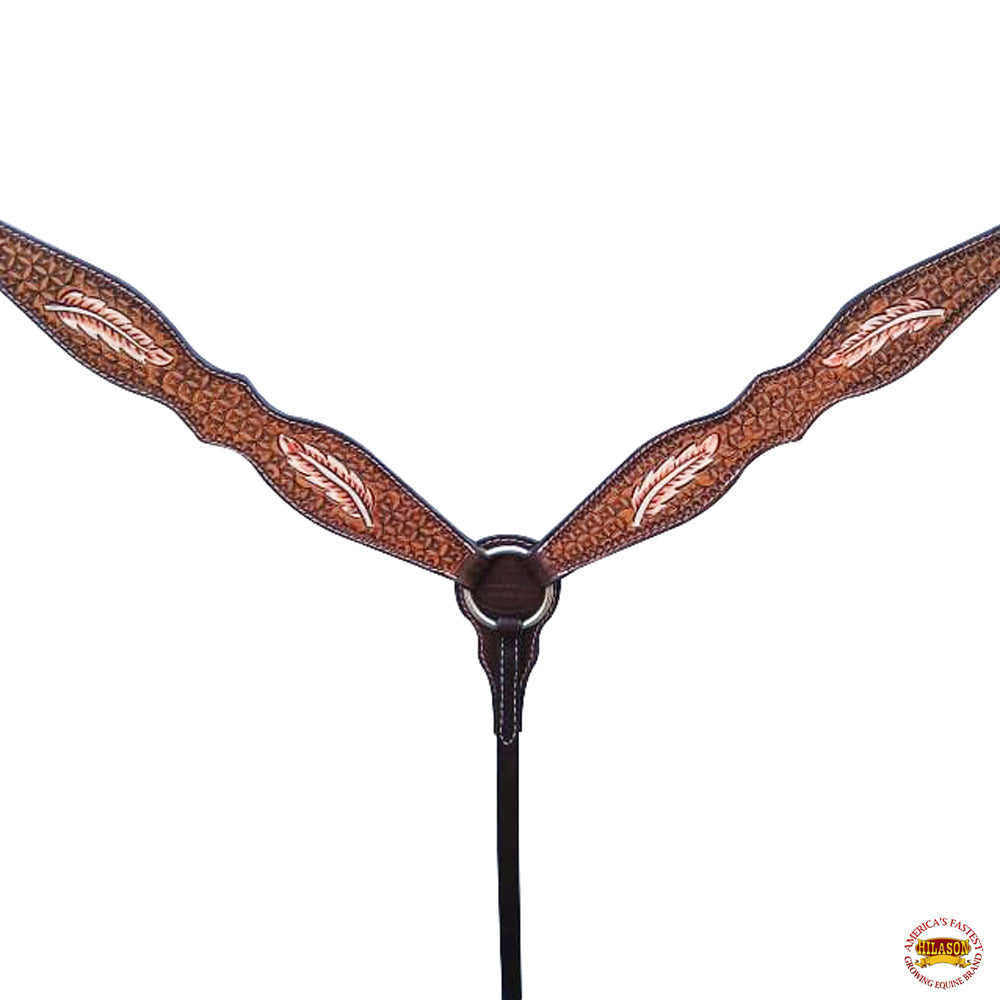 HILASON Western HorseHeadstall Breast Collar One Headstall American Leather Tack Set