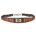 HILASON Western Horse Floral Headstall Breast Collar One Headstall Spur Strap Wither Strap American Leather Tack Set
