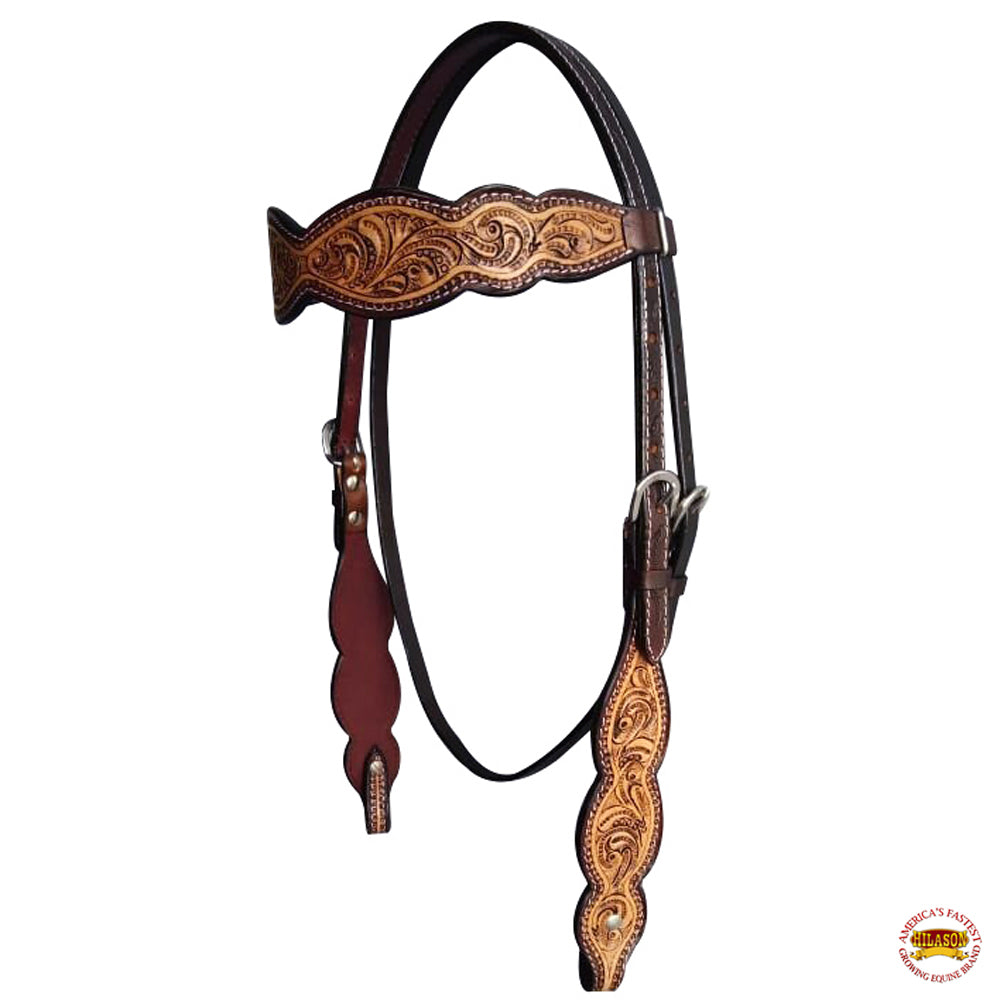 HILASON Western Horse Floral Headstall Breast Collar One Headstall American Leather Tack Set