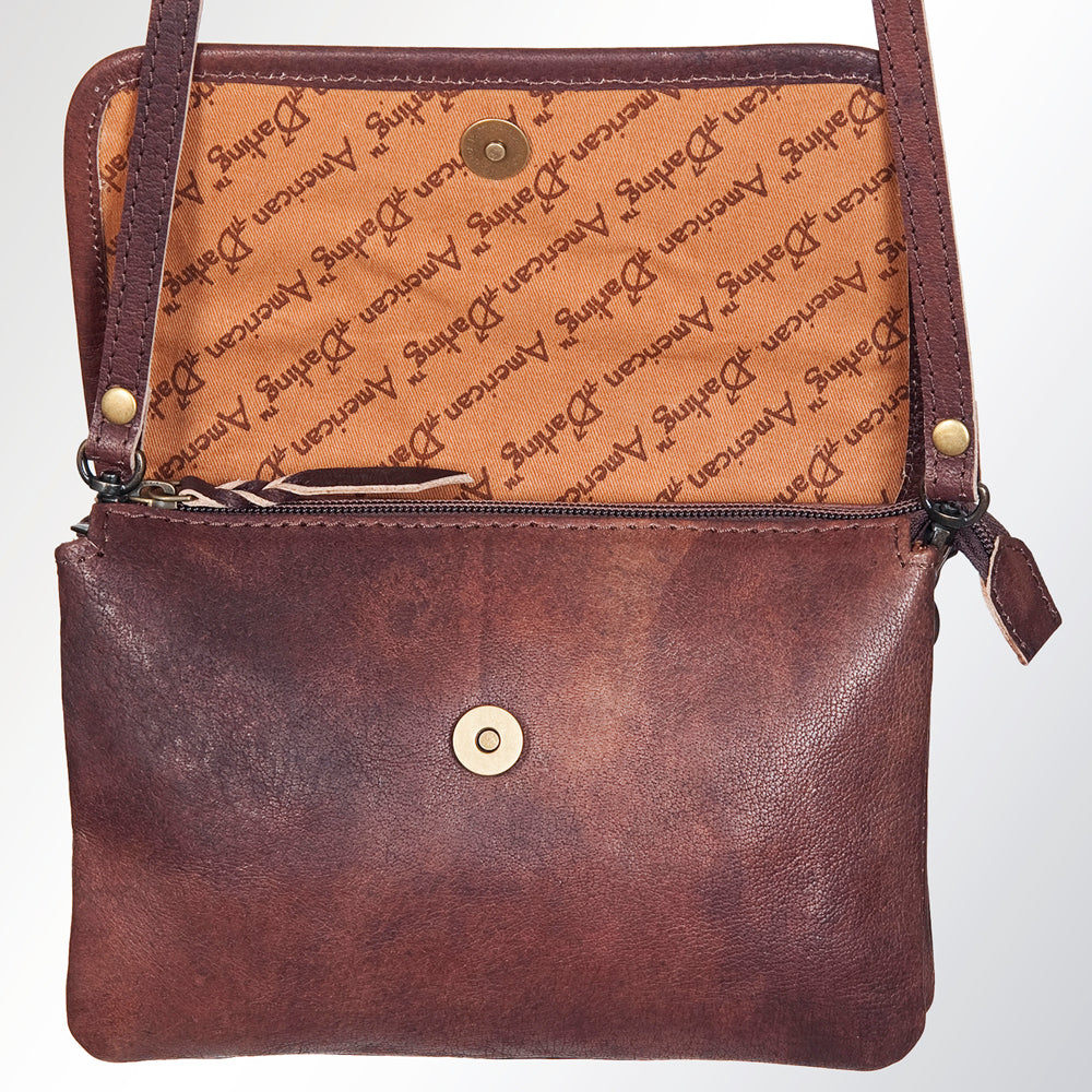 American Darling Genuine Leather Crossbody Bag for Women Vintage Style Flap Shoulder Purse Handcrafted Sling Bag