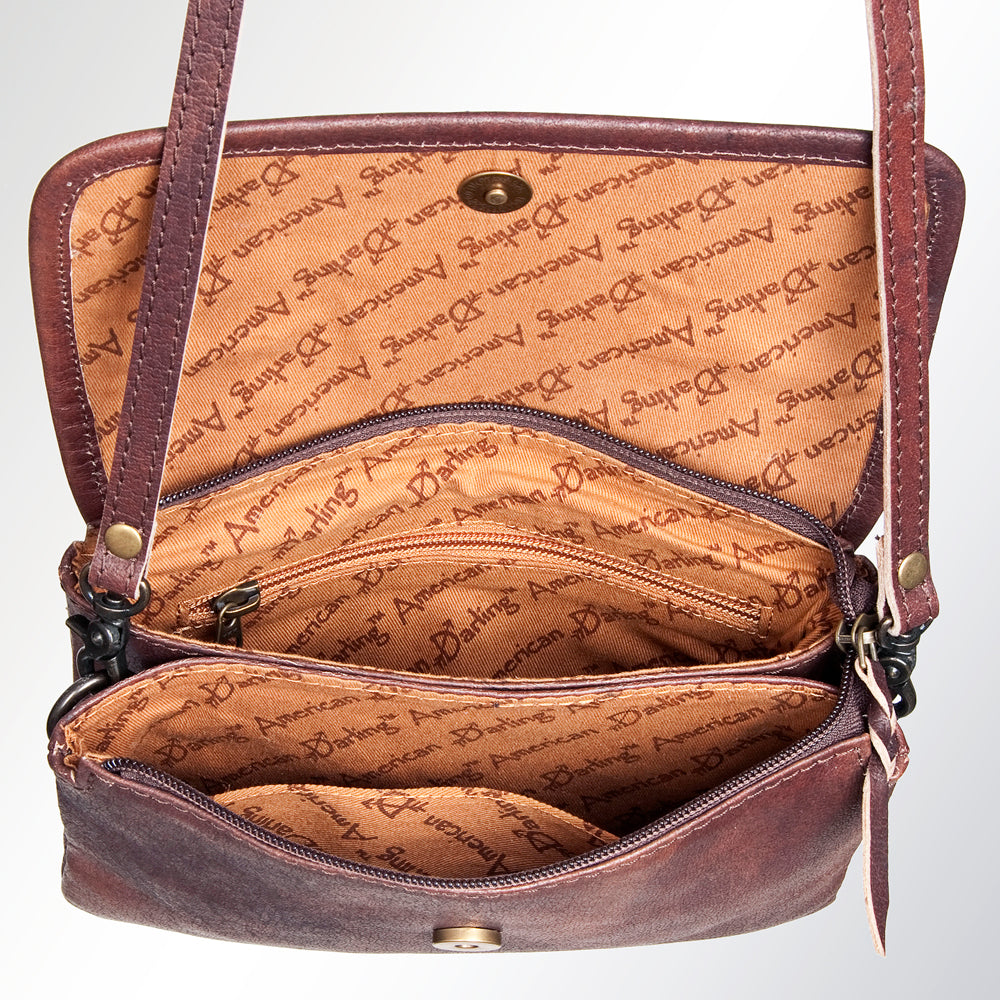 American Darling Genuine Leather Crossbody Bag for Women Vintage Style Flap Shoulder Purse Handcrafted Sling Bag