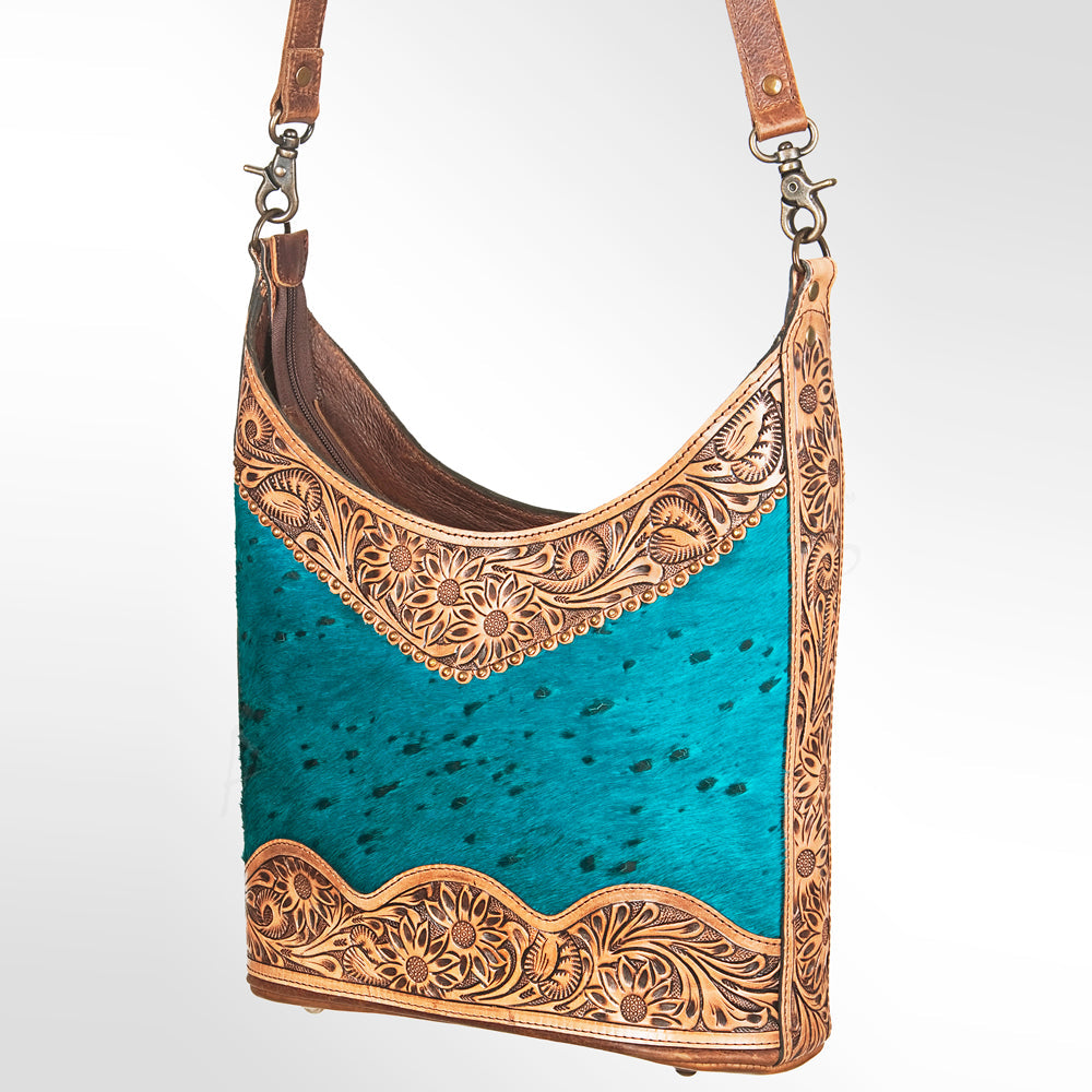 American Darling Hand Tooled Hair-On Genuine Leather