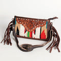 American Darling Small Crossbody Hand Tooled Saddle Blanket Genuine Leather