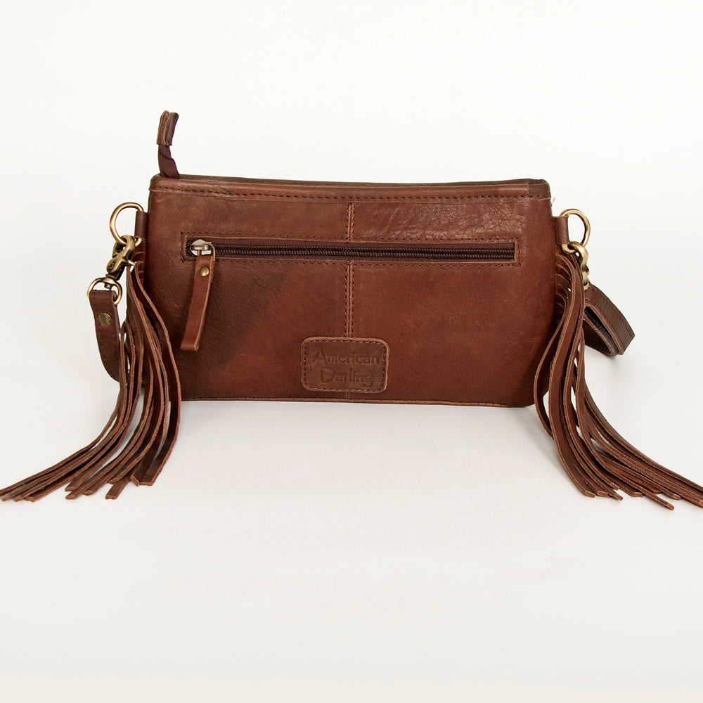 American Darling Small Crossbody Hand Tooled Saddle Blanket Genuine Leather