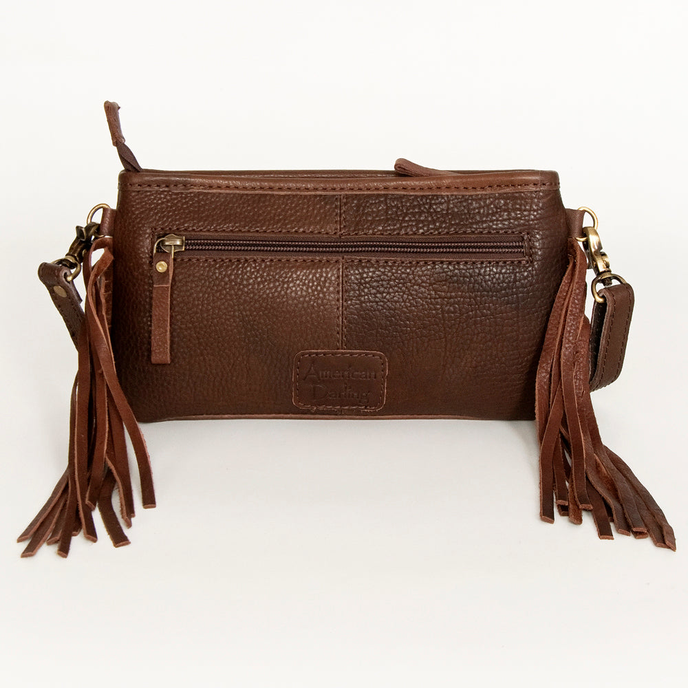 American Darling Hand-Tooled Saddle Blanket Leather Crossbody Bag