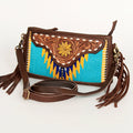 American Darling Hand-Tooled Saddle Blanket Leather Crossbody Bag
