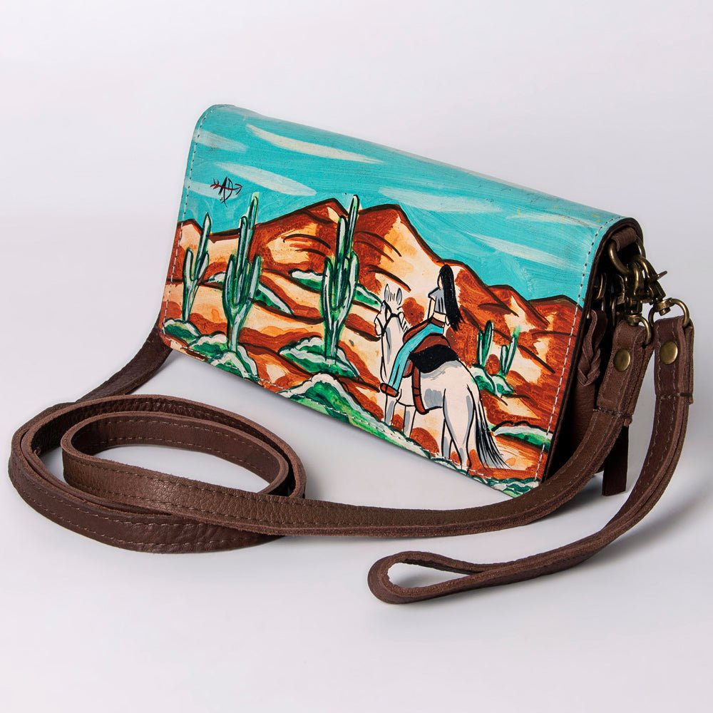 American Darling Organiser Hair-On Hand Tooled Genuine Leather