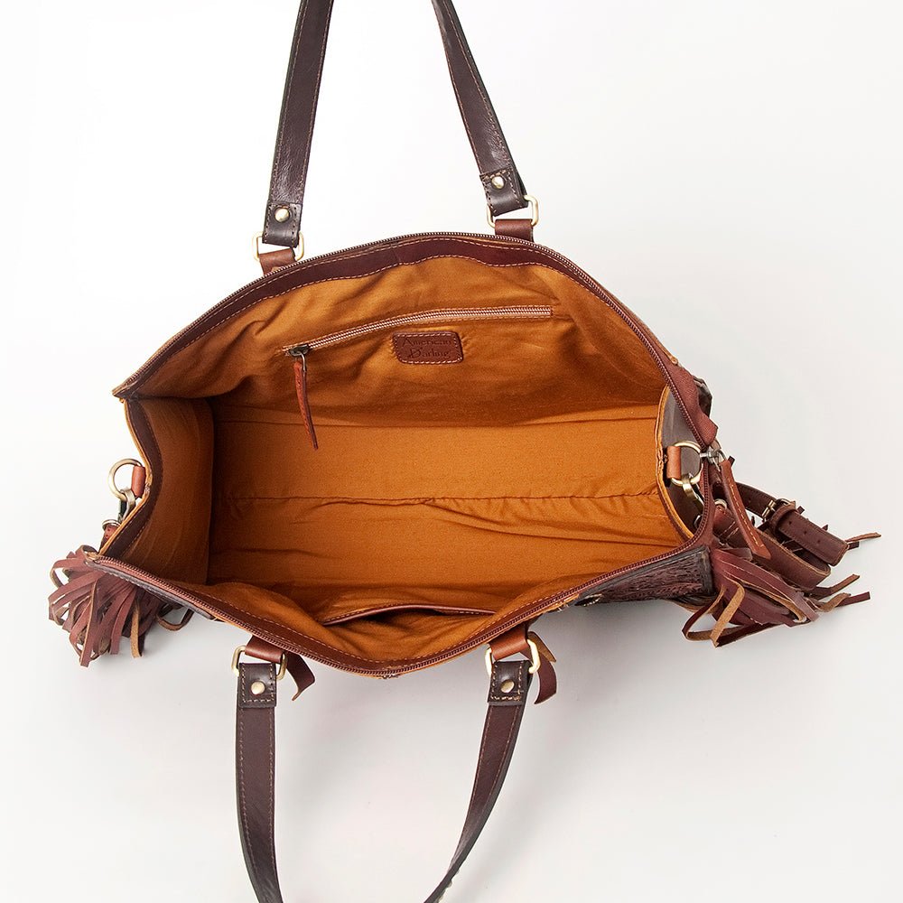American Darling Tote Hand Tooled Genuine Leather