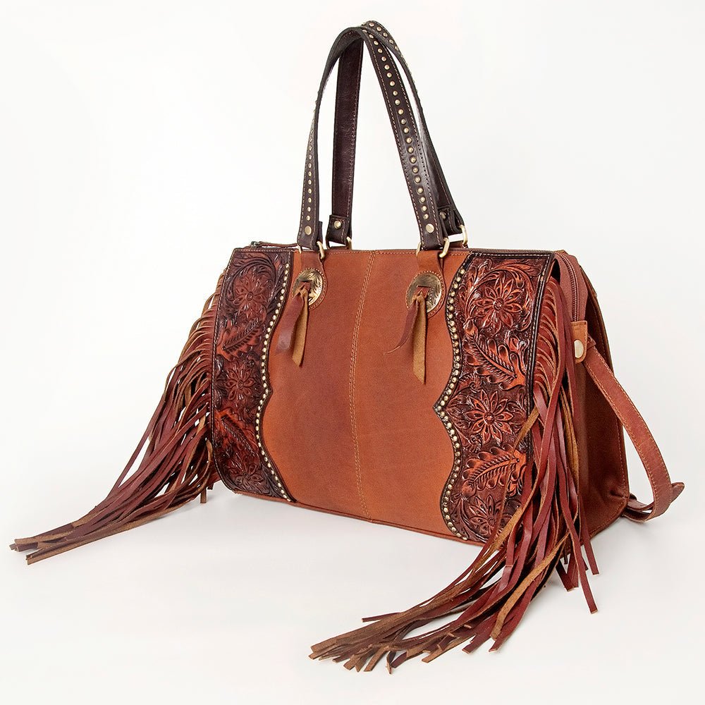 American Darling Tote Hand Tooled Genuine Leather