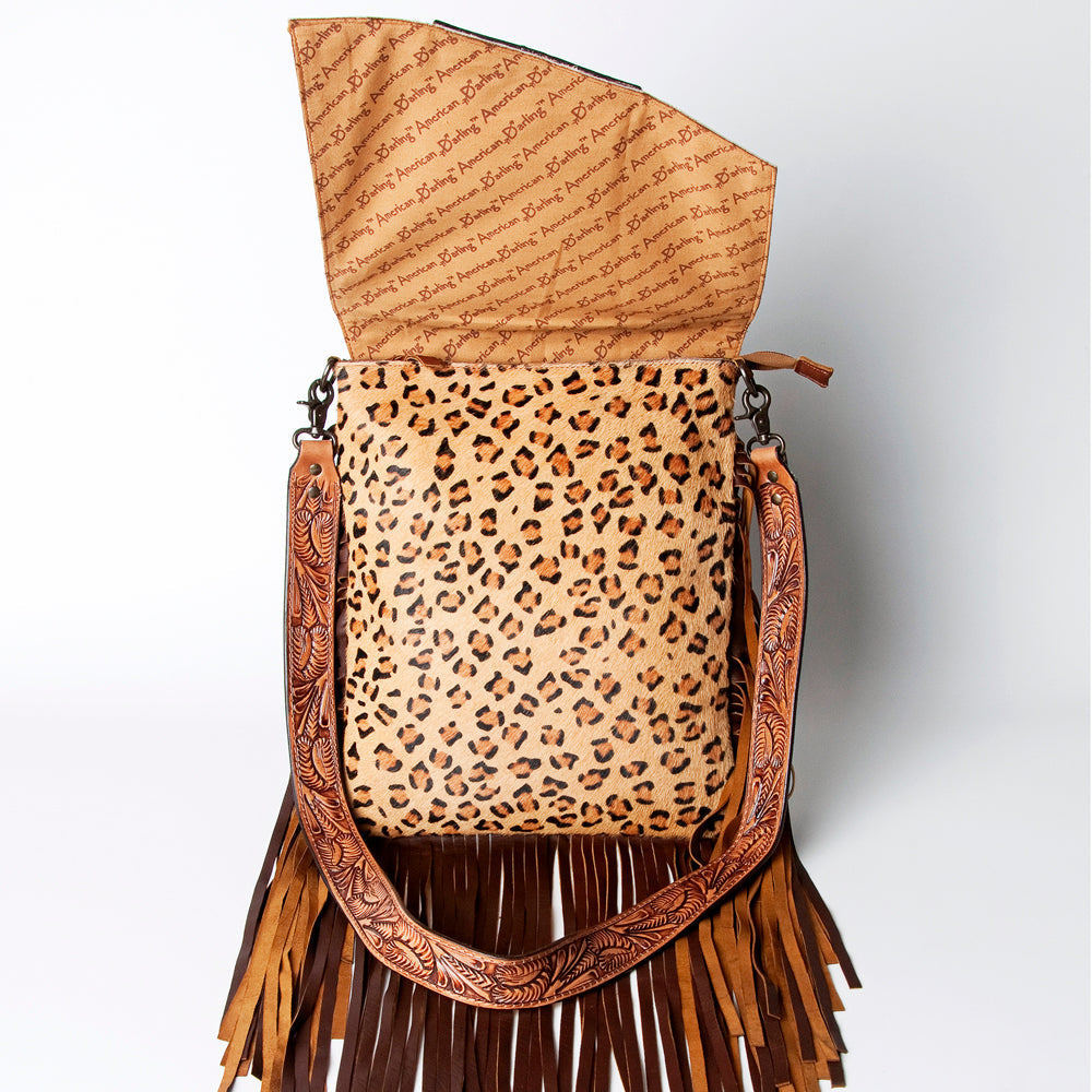 American Darling Crossbody Hand Tooled Hair-On Genuine Leather