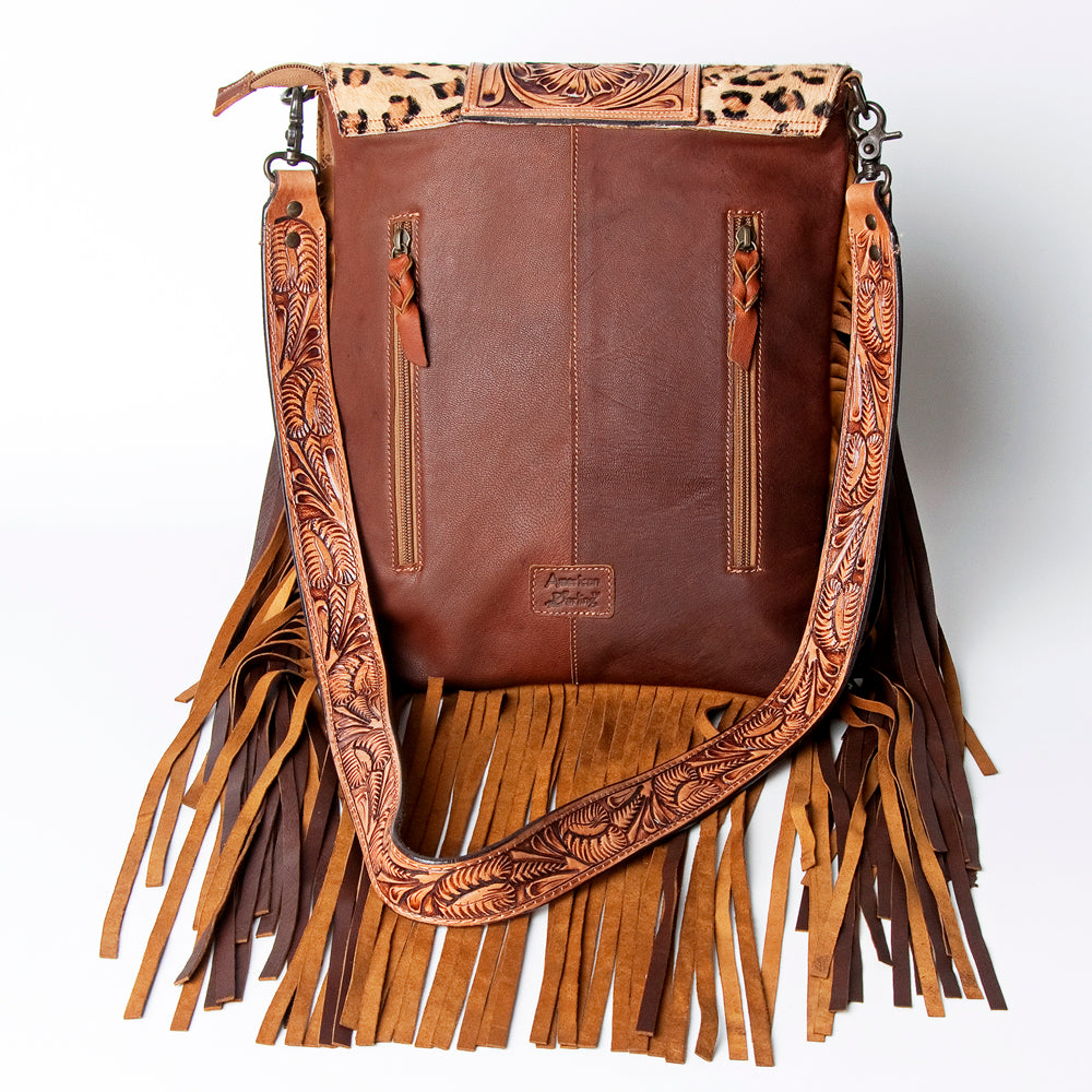 American Darling Crossbody Hand Tooled Hair-On Genuine Leather