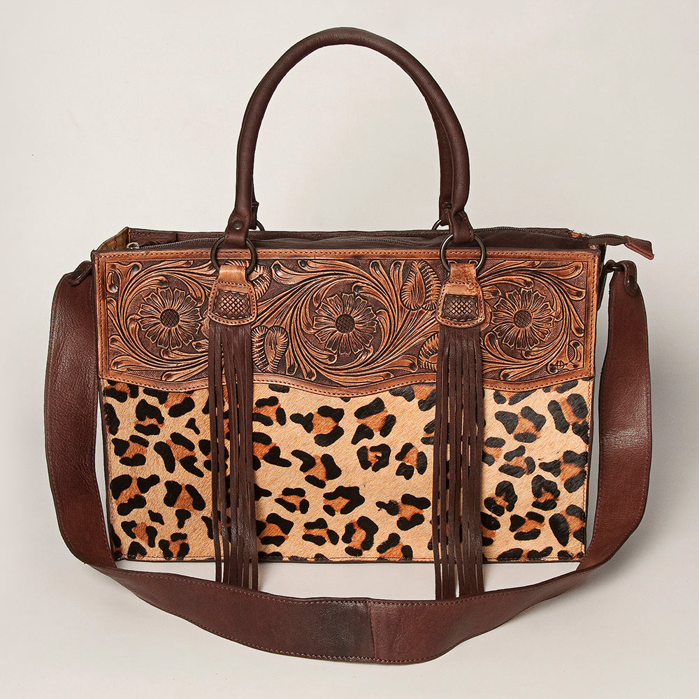 American Darling Tote Hand Tooled Hair on Genuine Leather Western Women Bag Handbag Purse | Travel Bags College Casual