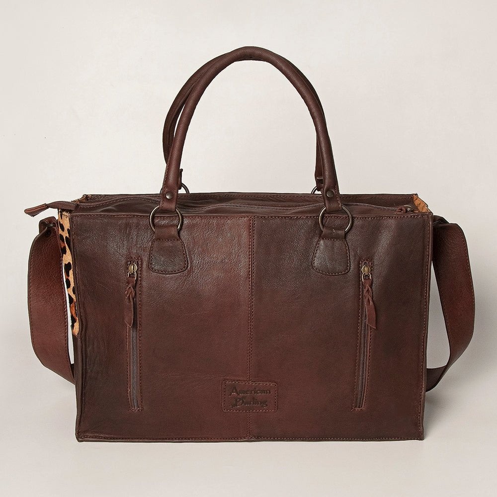 American Darling Tote Hand Tooled Hair-On Genuine Leather