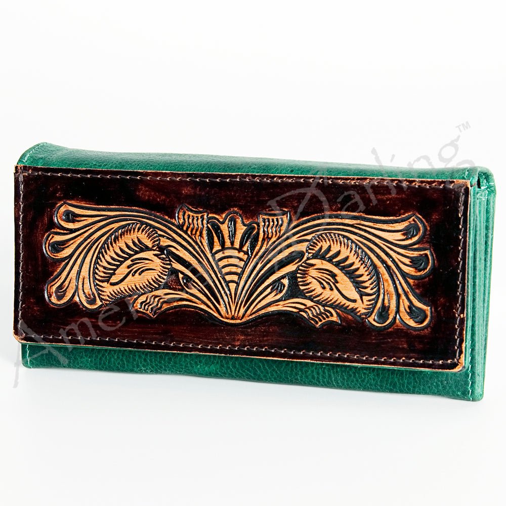 American Darling Wallet Hand Tooled Genuine Leather