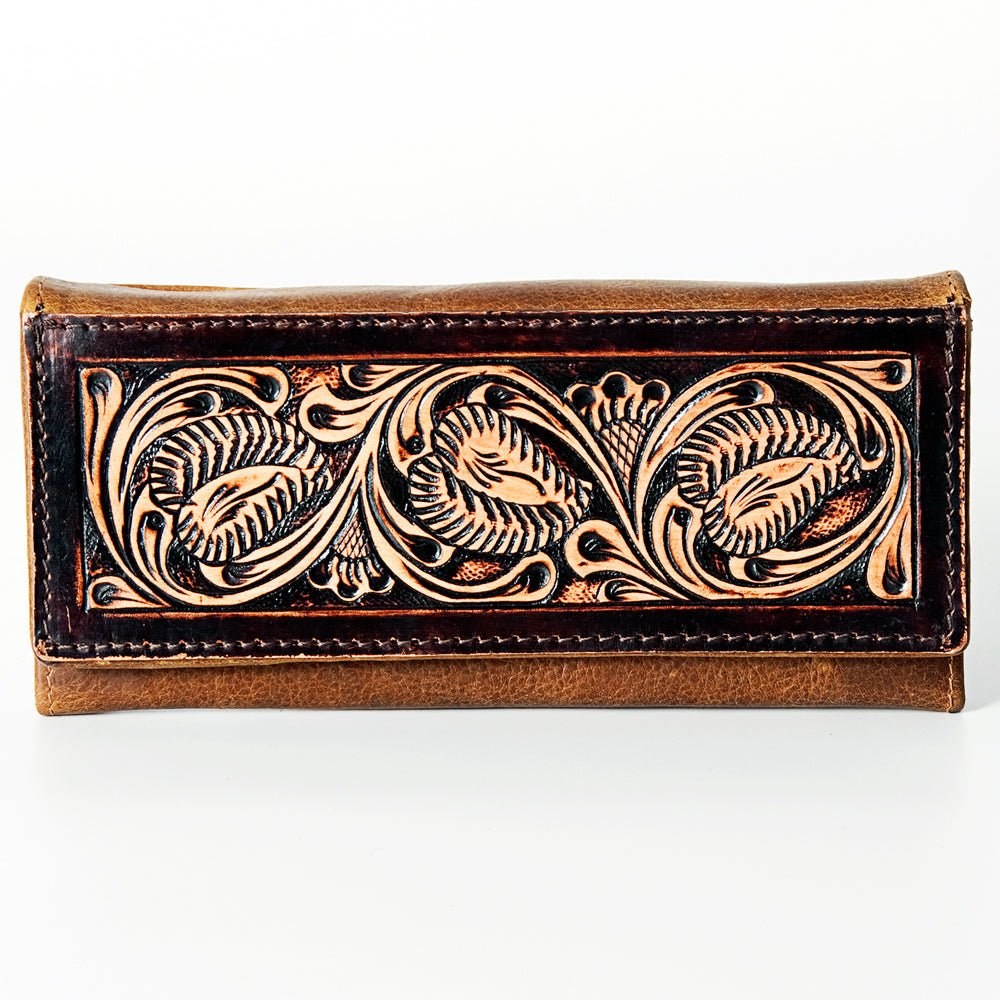 American Darling Wallet Hand Tooled Genuine Leather