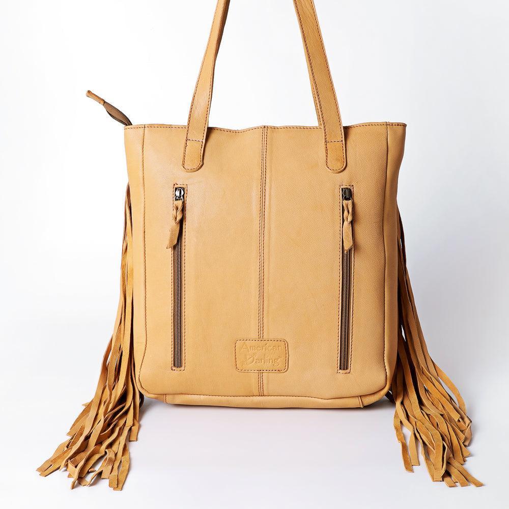 American Darling Hand-Tooled Hair-On Leather Tote