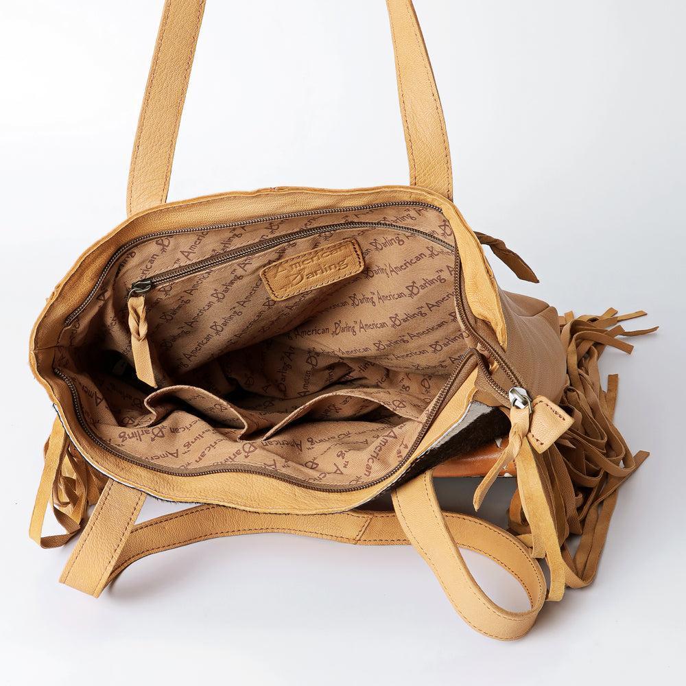 American Darling Hand-Tooled Hair-On Leather Tote